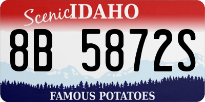 ID license plate 8B5872S