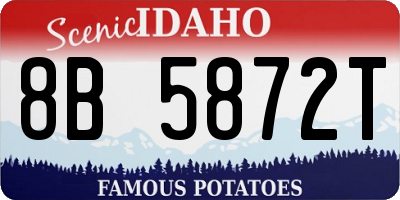 ID license plate 8B5872T