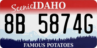 ID license plate 8B5874G