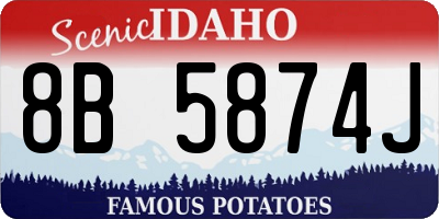 ID license plate 8B5874J