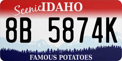 ID license plate 8B5874K