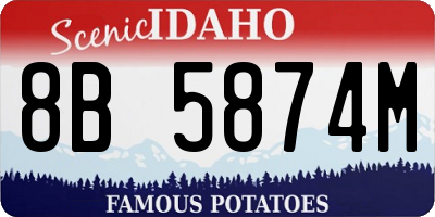 ID license plate 8B5874M