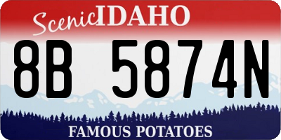ID license plate 8B5874N