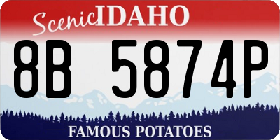 ID license plate 8B5874P