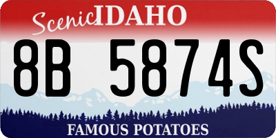 ID license plate 8B5874S