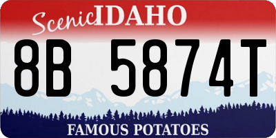 ID license plate 8B5874T