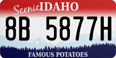 ID license plate 8B5877H