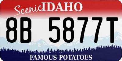 ID license plate 8B5877T