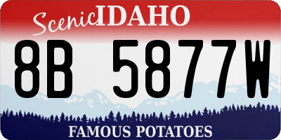 ID license plate 8B5877W