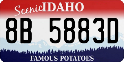 ID license plate 8B5883D