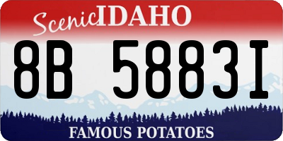 ID license plate 8B5883I
