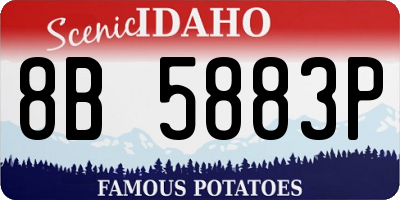 ID license plate 8B5883P