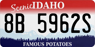 ID license plate 8B5962S
