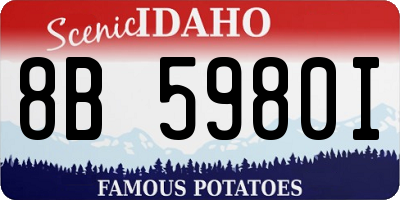 ID license plate 8B5980I