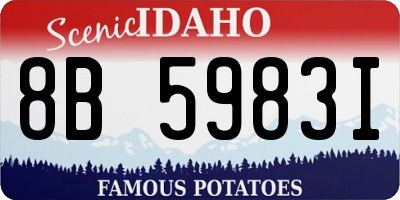 ID license plate 8B5983I