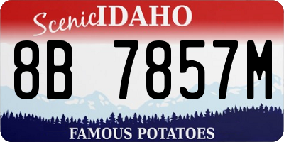 ID license plate 8B7857M