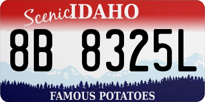 ID license plate 8B8325L