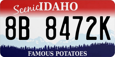 ID license plate 8B8472K
