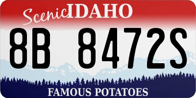 ID license plate 8B8472S