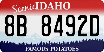 ID license plate 8B8492D