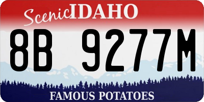 ID license plate 8B9277M
