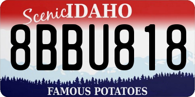 ID license plate 8BBU818