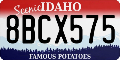 ID license plate 8BCX575