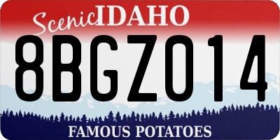 ID license plate 8BGZ014