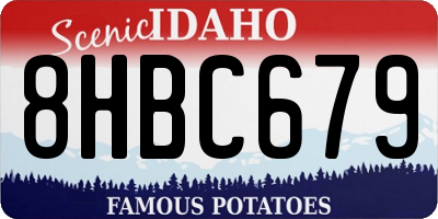 ID license plate 8HBC679