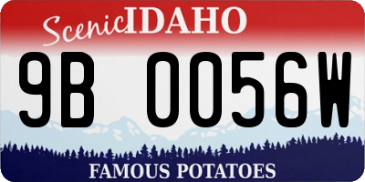ID license plate 9B0056W