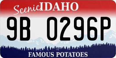 ID license plate 9B0296P