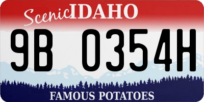 ID license plate 9B0354H