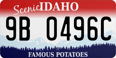 ID license plate 9B0496C
