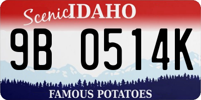 ID license plate 9B0514K