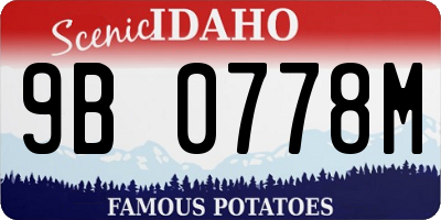 ID license plate 9B0778M