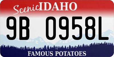 ID license plate 9B0958L