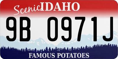 ID license plate 9B0971J