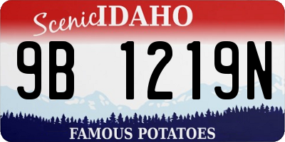 ID license plate 9B1219N