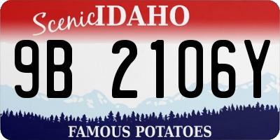 ID license plate 9B2106Y