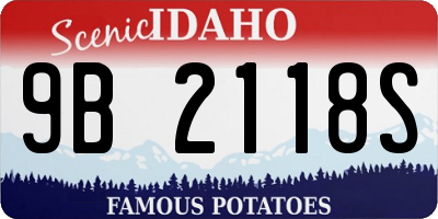 ID license plate 9B2118S