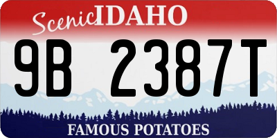 ID license plate 9B2387T
