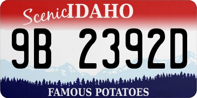 ID license plate 9B2392D