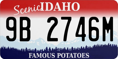 ID license plate 9B2746M