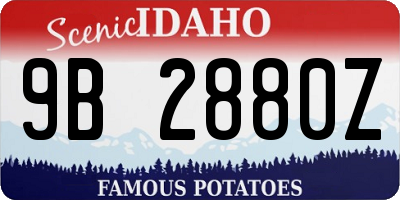 ID license plate 9B2880Z
