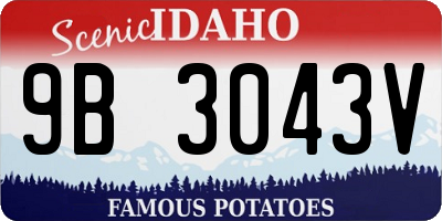 ID license plate 9B3043V