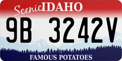 ID license plate 9B3242V