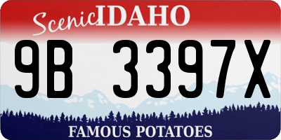 ID license plate 9B3397X