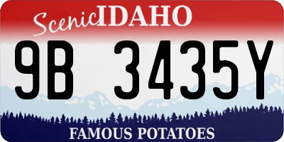 ID license plate 9B3435Y