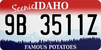 ID license plate 9B3511Z