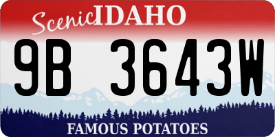 ID license plate 9B3643W